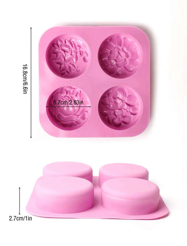 Silicone Mould Soap Flower Round