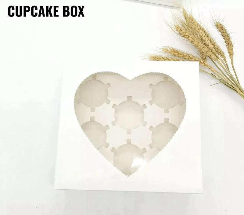 Heart Bento Cupcake Box 6 Cavity