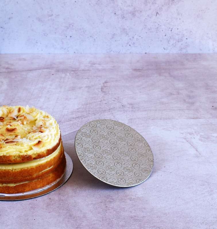 Masonite Cake Board Silver Round Bento 6"/15.2cm