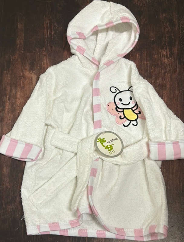 Baby Bathrobe Pink Ladybug