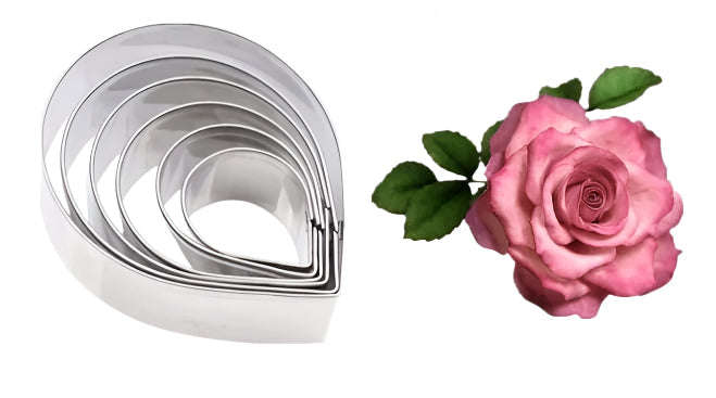5pc Metal Cookie Cutter Rose