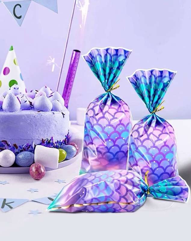Party Bag Plastic Mermaid 10pcs