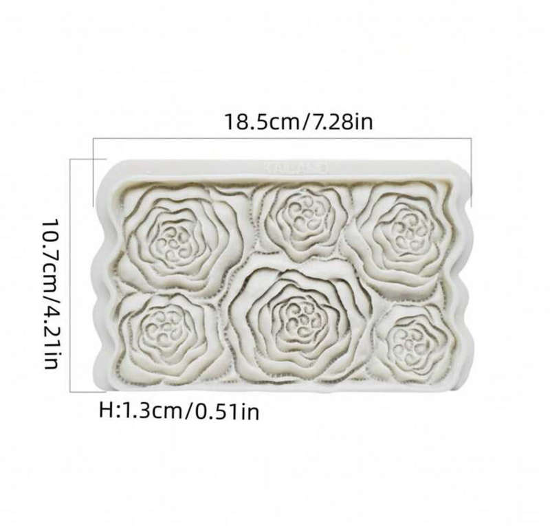 Peony FLower silicone onlay mat, C