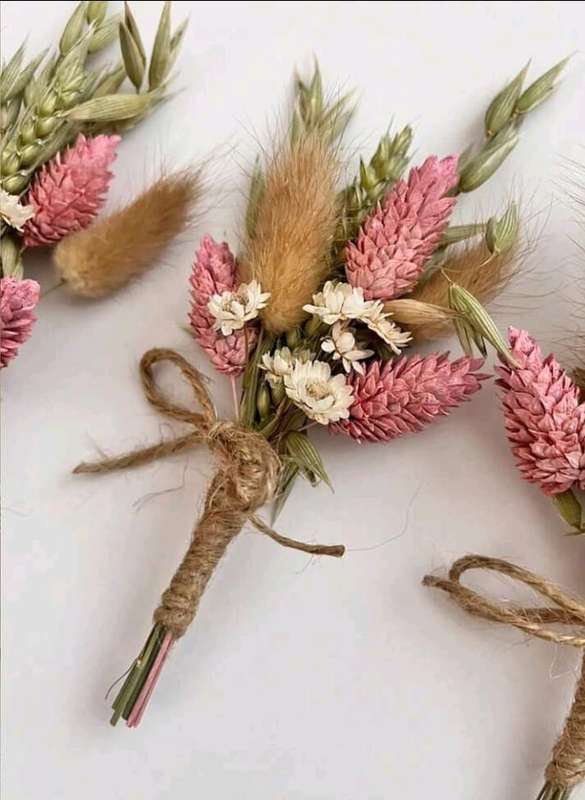 1pc Cake Topper Dry Flower Pink