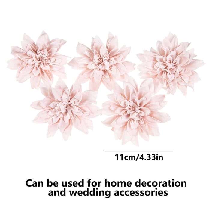 5pc Cake Topper Artificial Dahlia Chrysanthemum Dusty Pink