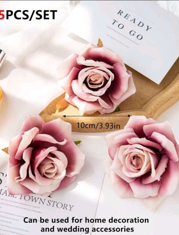 5pc Cake Topper Artificial Rose