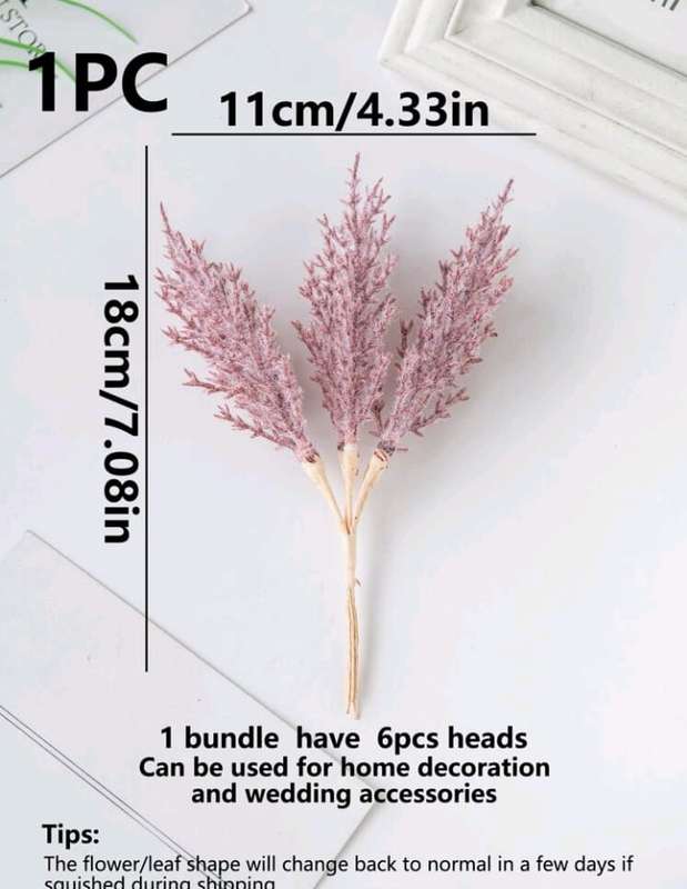 Cake Topper Artificial Reeds Grass Flower