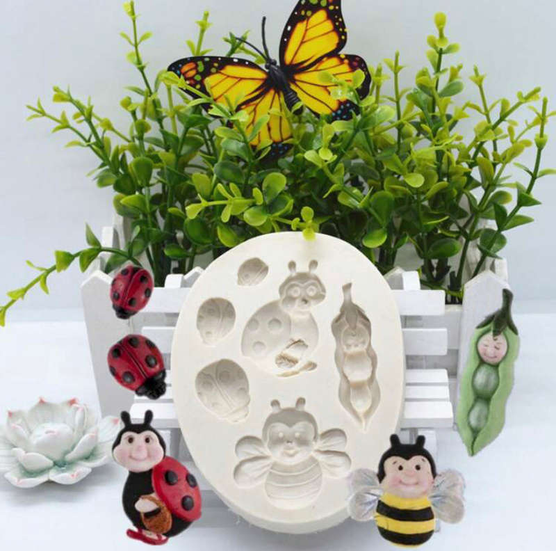 Ladybug Bee and Worm Silicone Fondant Mould