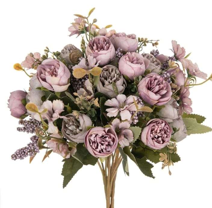 Cake Topper Silk Hydrangea Dusty Purple