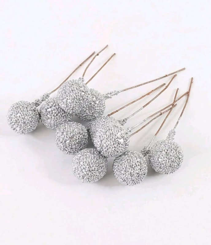 Artificial Silver Berries 20 Stems