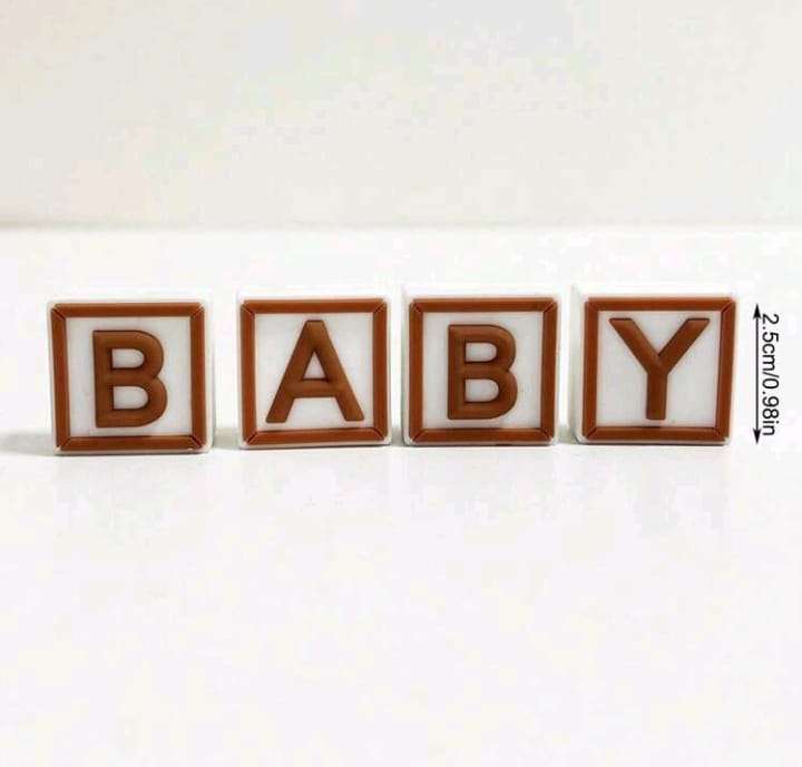 Cake Topper Baby Block Blue