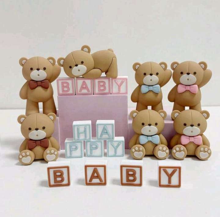 Cake Topper Baby Block Blue