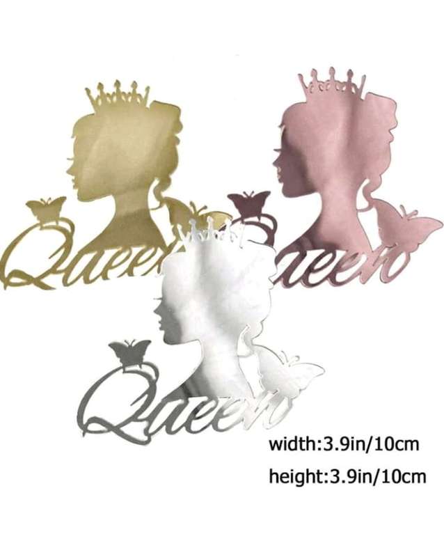 3pc Acrylic Cake Topper Queen