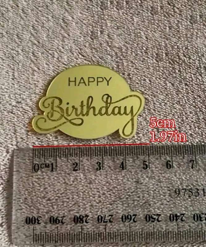 10pc Acrylic Cake Topper Happy Birthday
