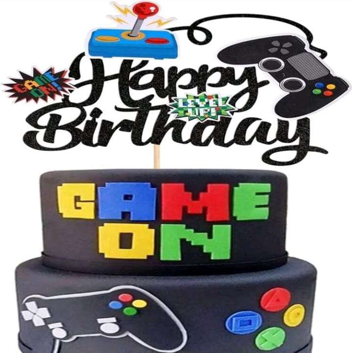 Cardboard Cake Topper Happy Birthday Playstation