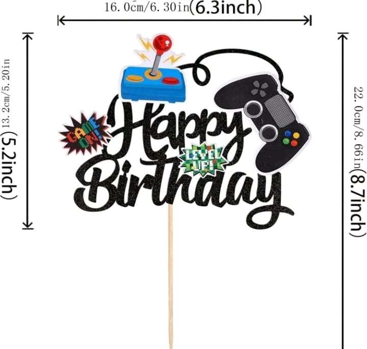 Cardboard Cake Topper Happy Birthday Playstation