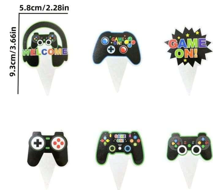 10pc Cardboard Cupcake Topper Playstation