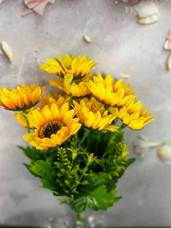 Cake Topper Artificial Bunch Sunflower