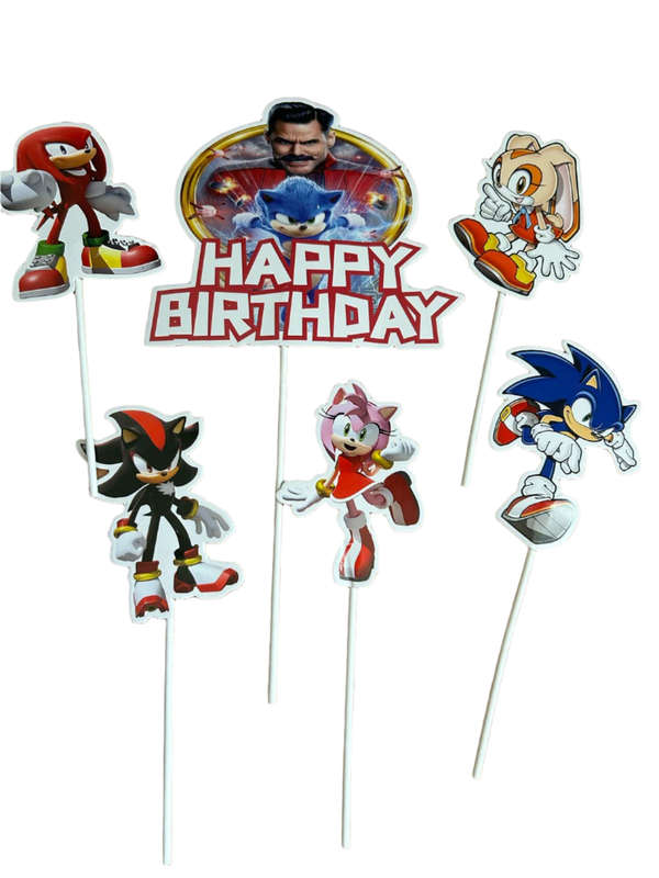 Cardboard Cake Topper Happy Birthday Sonic