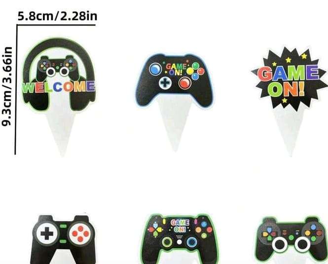 24pc Cardboard Cupcake Topper Playstation