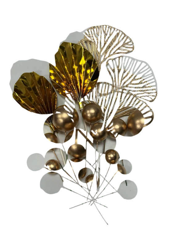 Cake Topper Palm Leaf Faux Balls and Ginkgo