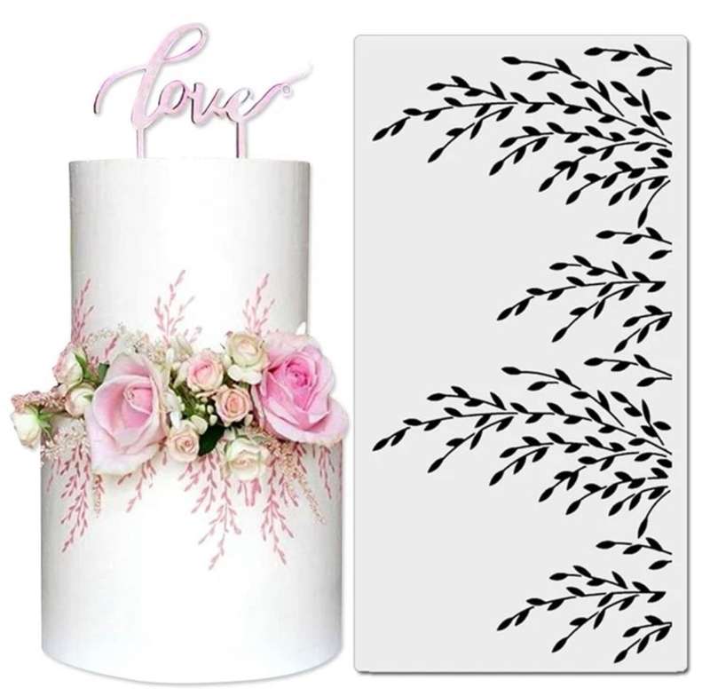 Cake Decorating Stencil Lace Leaves 828-13