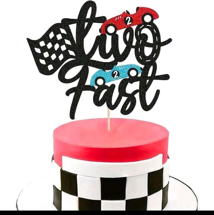 Trafic Racing Car Cardboard Cake Topper