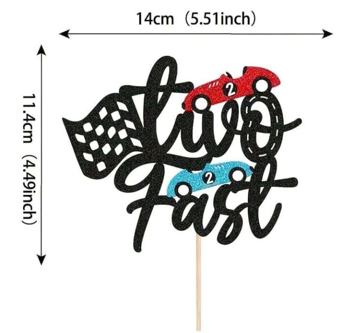 Trafic Racing Car Cardboard Cake Topper