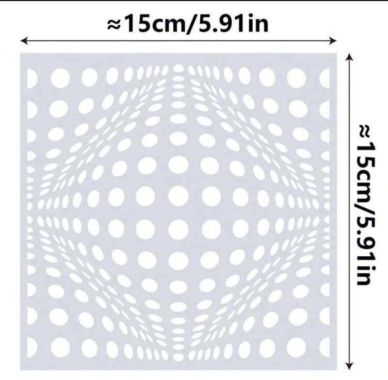 16pc Cake Decorating Stencil Mandala Optical Illusion