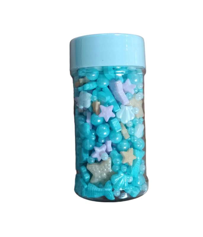 125757-6 80g Mix Sprinkles  Mermaid Tail Blue