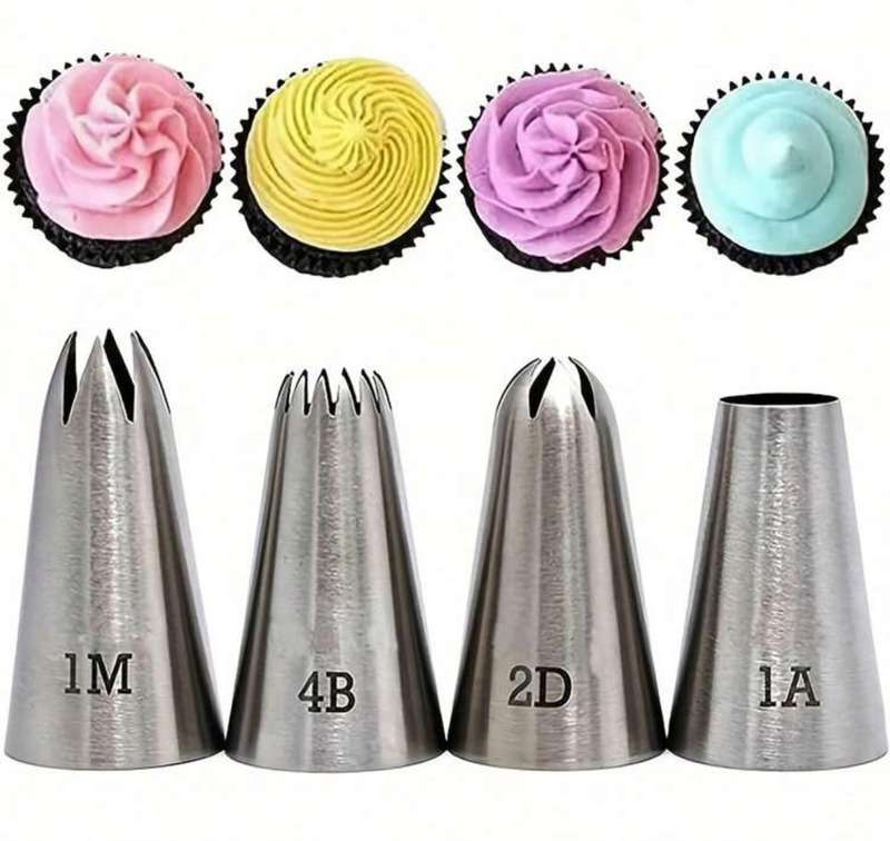 4pc Decorating  Nozzle 1M 4B 2D 1A