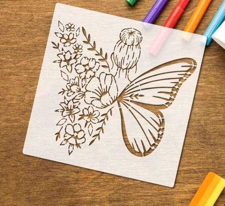 Cake Decorating Stencil Butterfly Girl