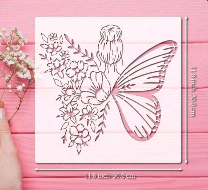 Cake Decorating Stencil Butterfly Girl