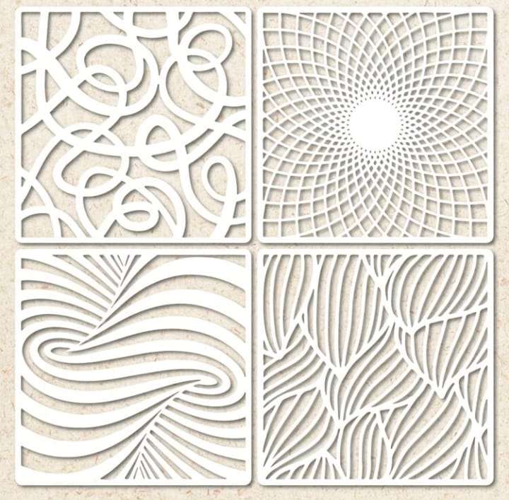 4pc Cake Decorating Stencil