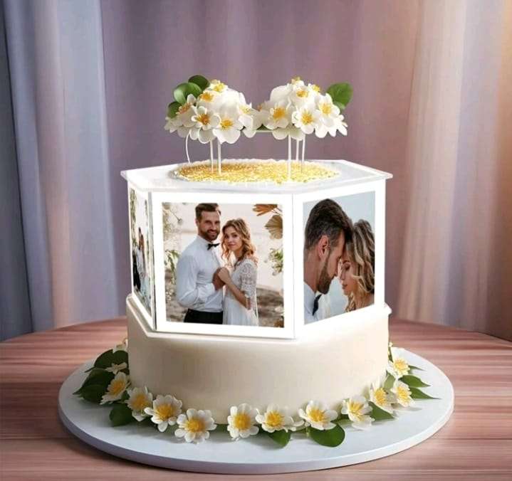 Clear Acrylic Fillable Photo Cake Stand