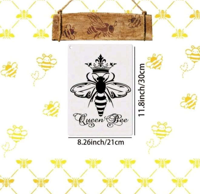 9pc Cake Decorating Stencil Honey Bee