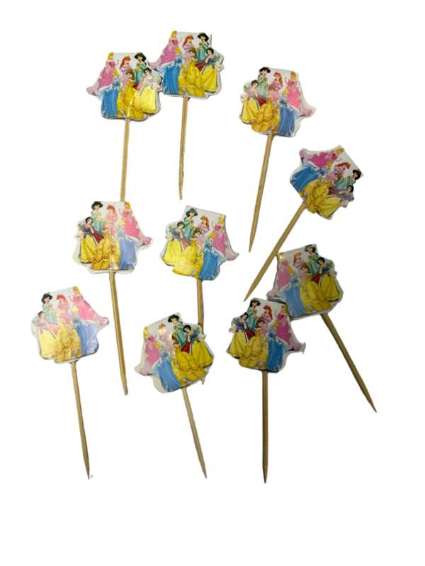 10pc  Cupcake Toppers Toothpicks Princess