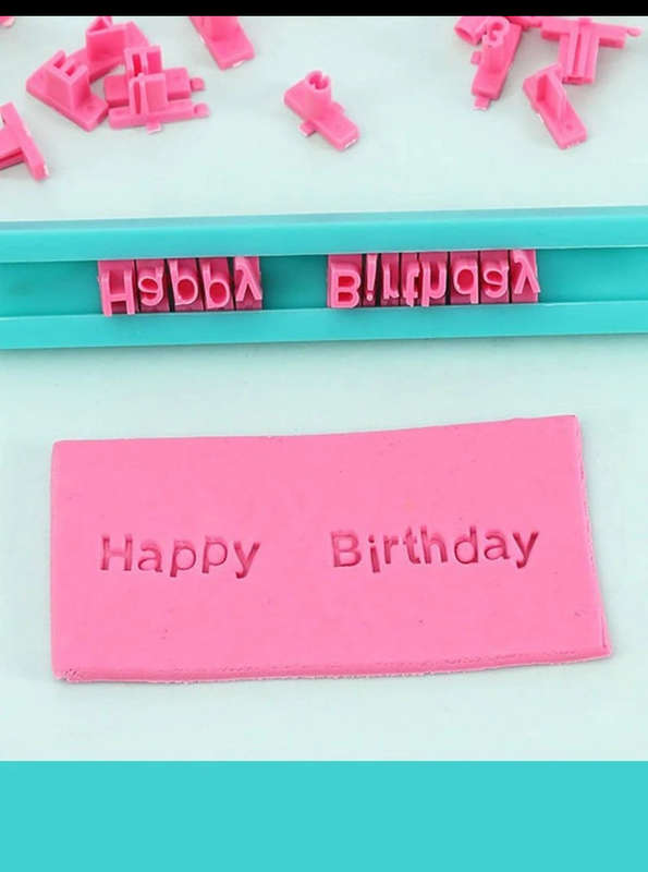Tiny cookie/ Fondant alphabet embosser imprint stamp set
