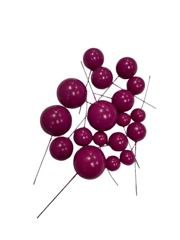 20pc Cake Topper Polystyrene Faux Purplish Pink