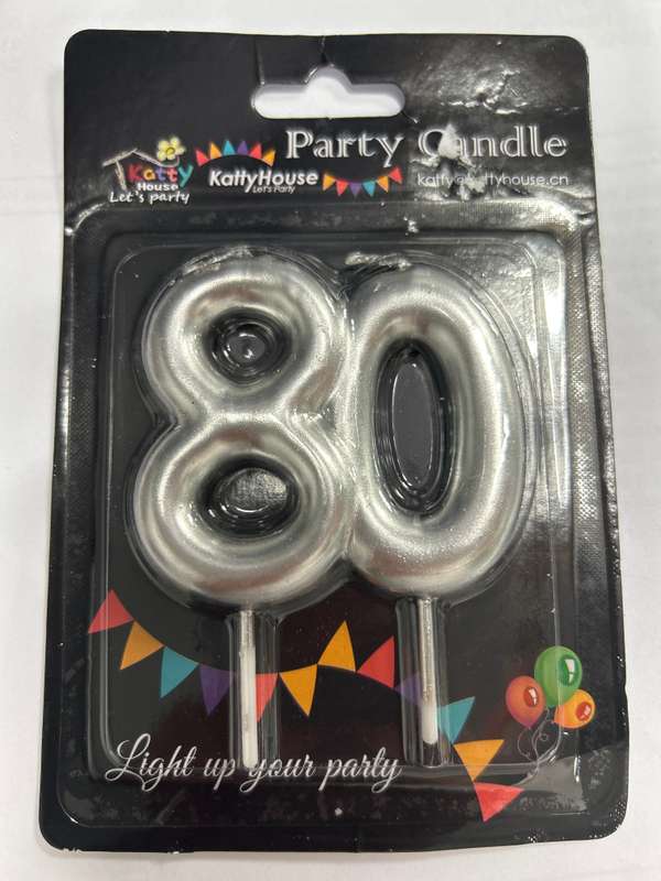 Number 80 Cake Candle
