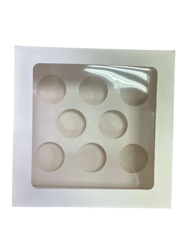 8 Cavity White Cake Box