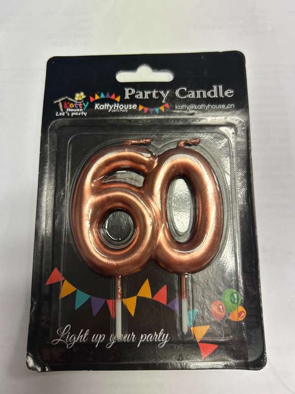 Number 60 Cake Candle