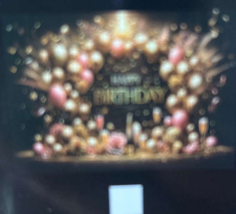 Cloth Party Backdrop 1mx1.5m Happy Birthday Gold and Pink