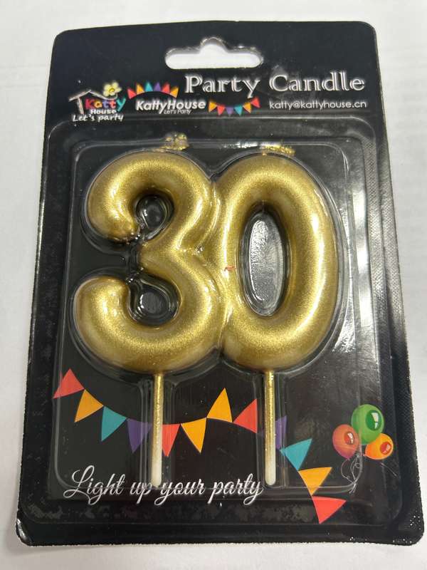 Number 30 Cake Candle