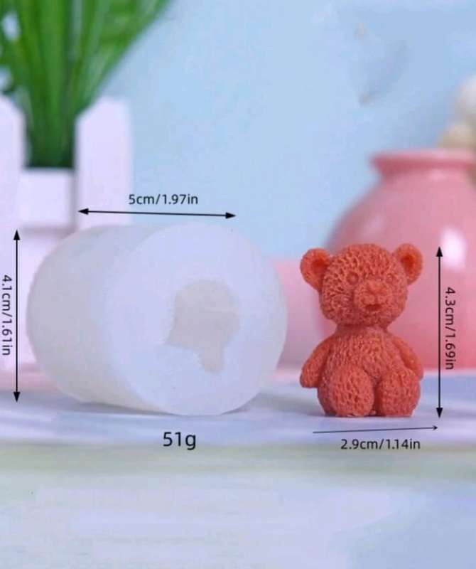 Silicone Mould Candle 3d Teddy