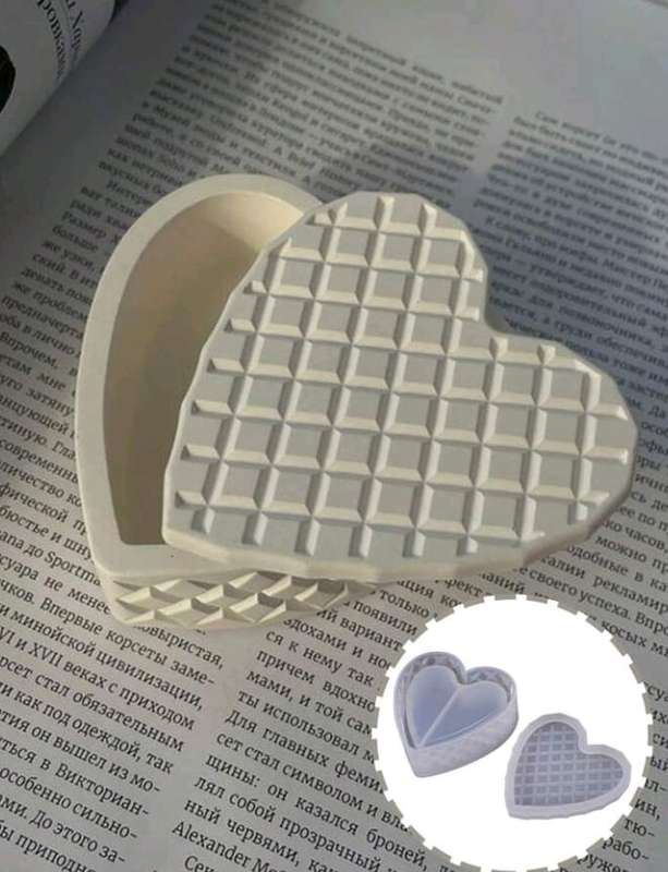 Silicone Mould Heart Trinket Box