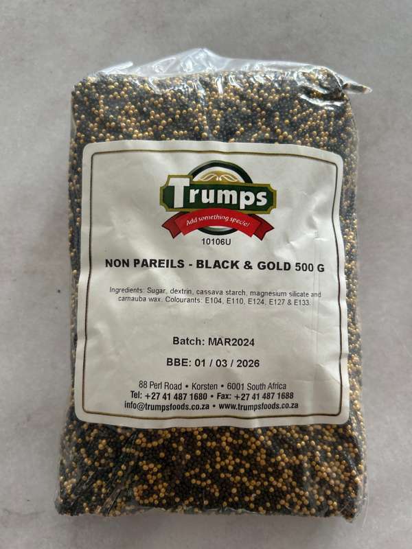 500g Non Pareils Black and Gold