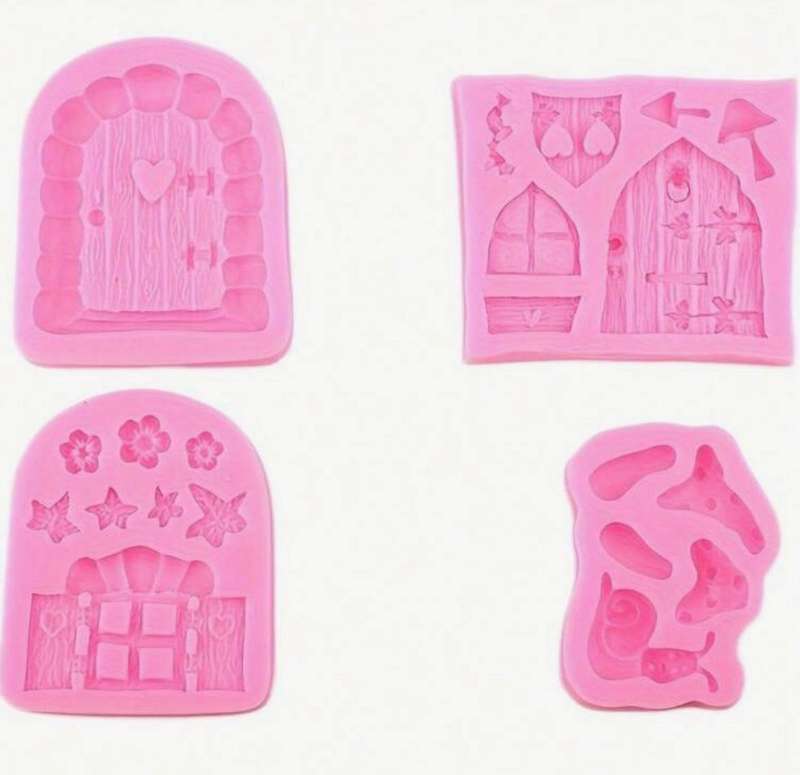 4pc Silicone Mould Fairy Garden Mushroom Set