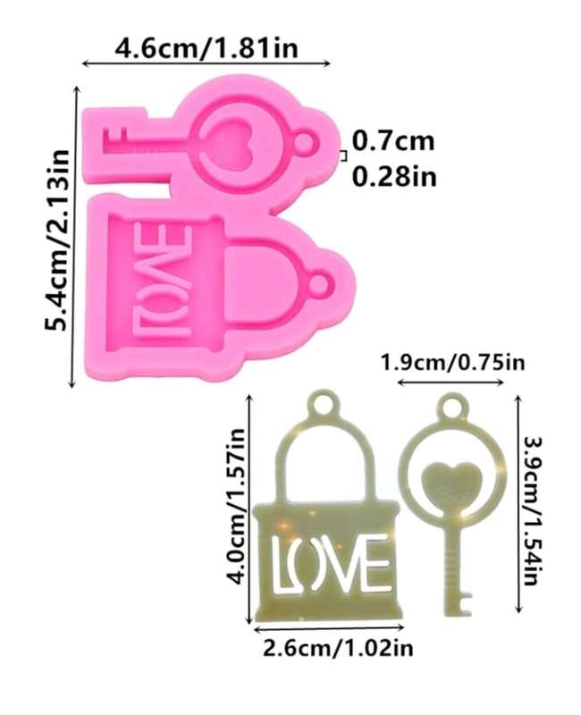Silicone Mould Lock Love Key