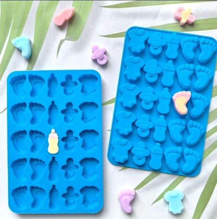 Silicone Mould Chocolate Baby Feet Bottle Baby Grow Dummy